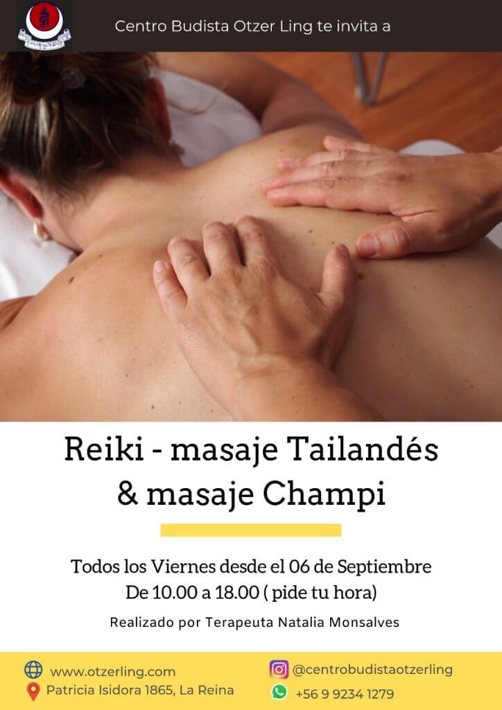 Reiki – masaje Tailandés y masaje Champi