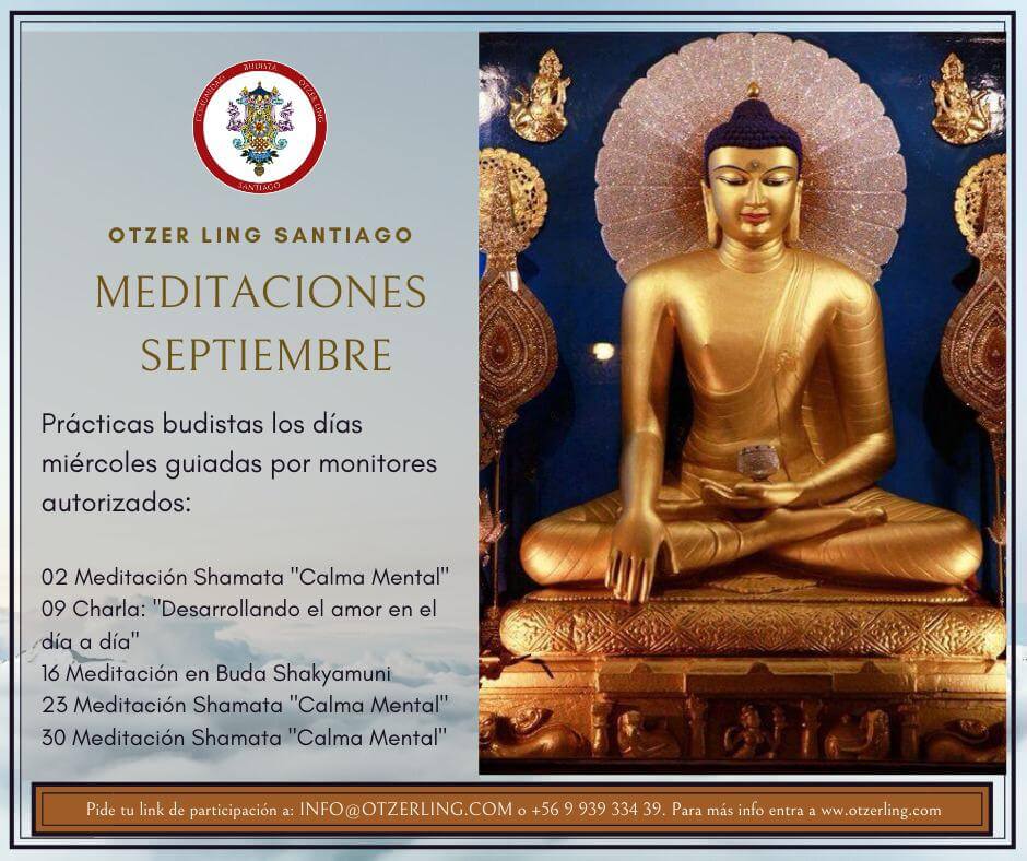 Charlas y Prácticas de Meditación Budista todos los Miércoles de Septiembre