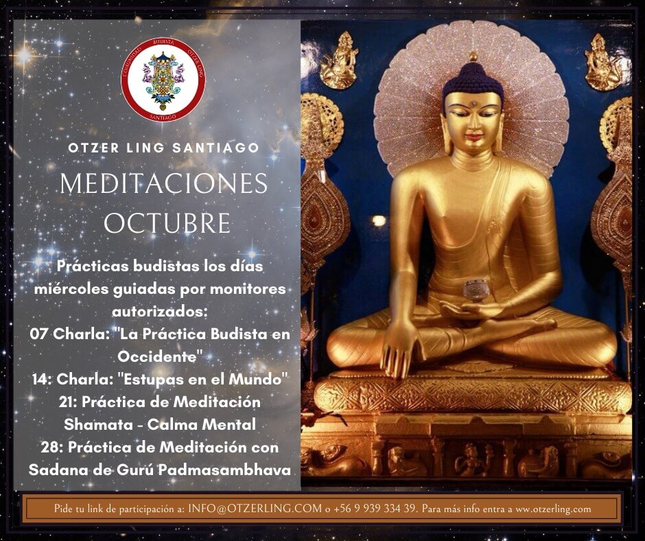 Charlas y Prácticas de Meditación Budista todos los Miércoles de Octubre
